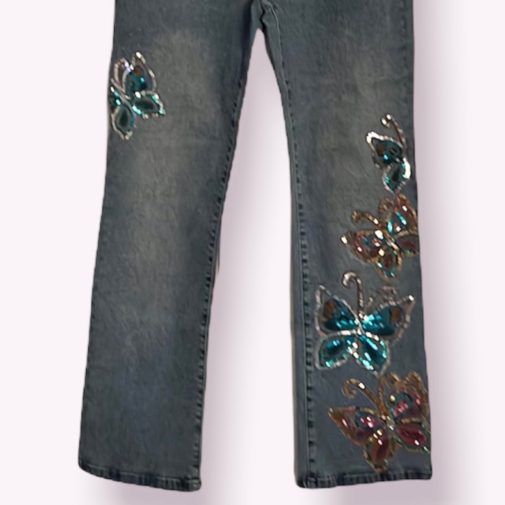 Diane Gilman butterfly sequin jeans